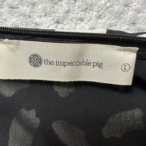 The Impeccable Pig Romper Womens Size Large Strapless Black Cream - Picture 12 of 14